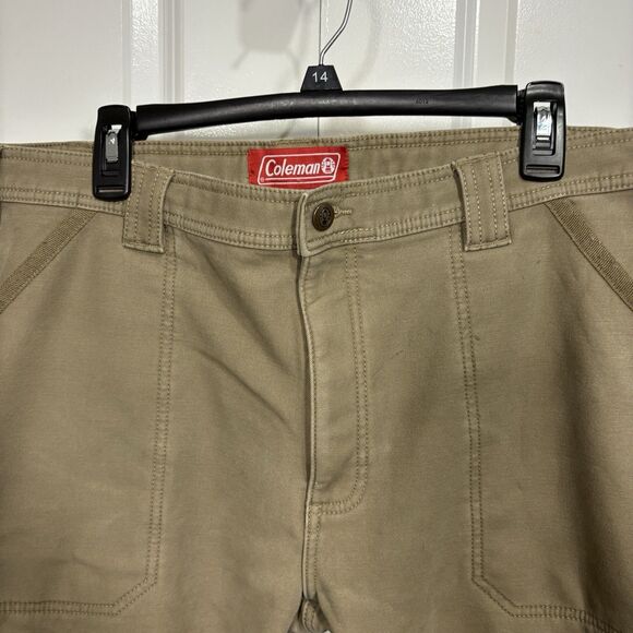 Coleman Utility Pants Mens 38x30 Khaki Workwear Outdoor Hiking Durable Cargo - Picture 2 of 11